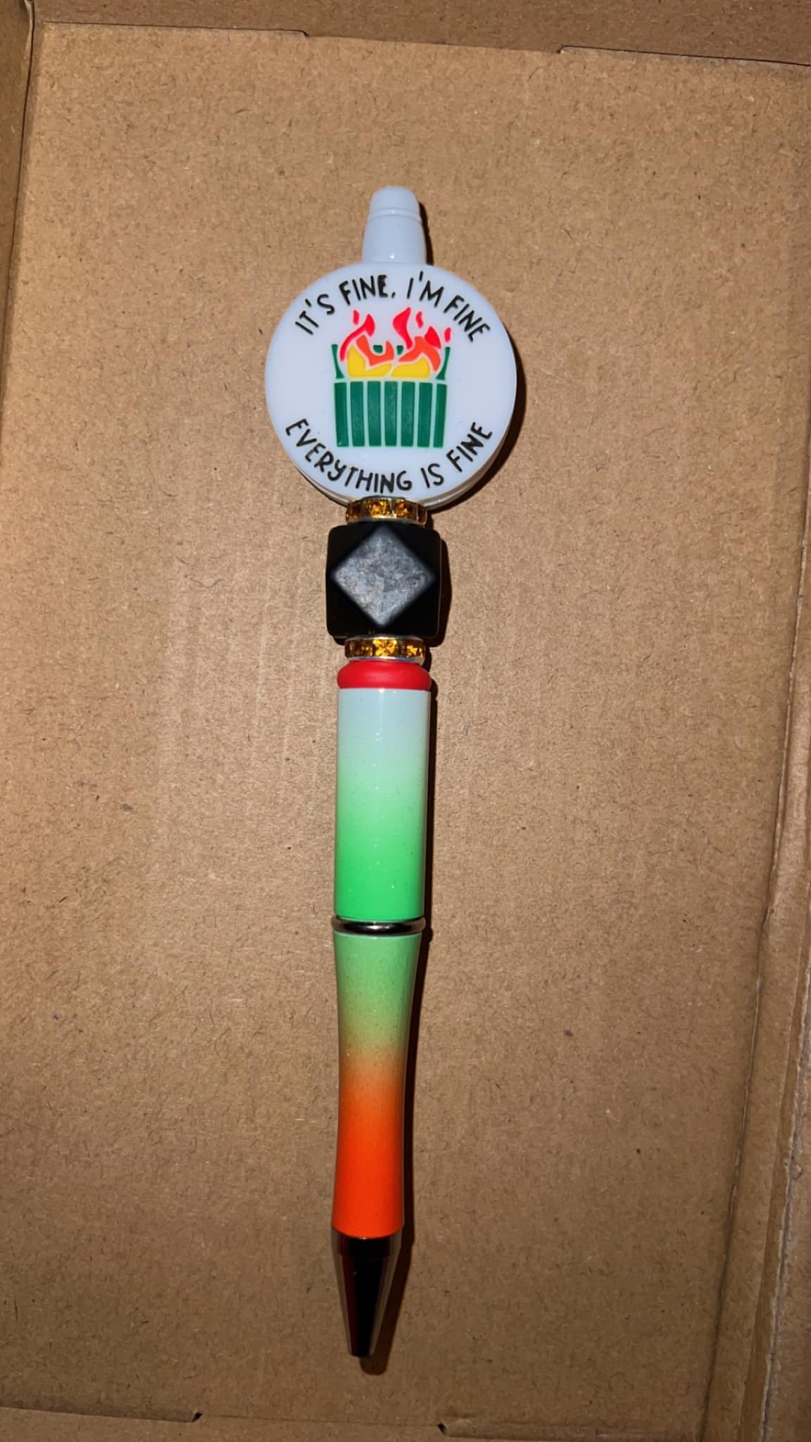 Dumpster Fire - Beaded Pen