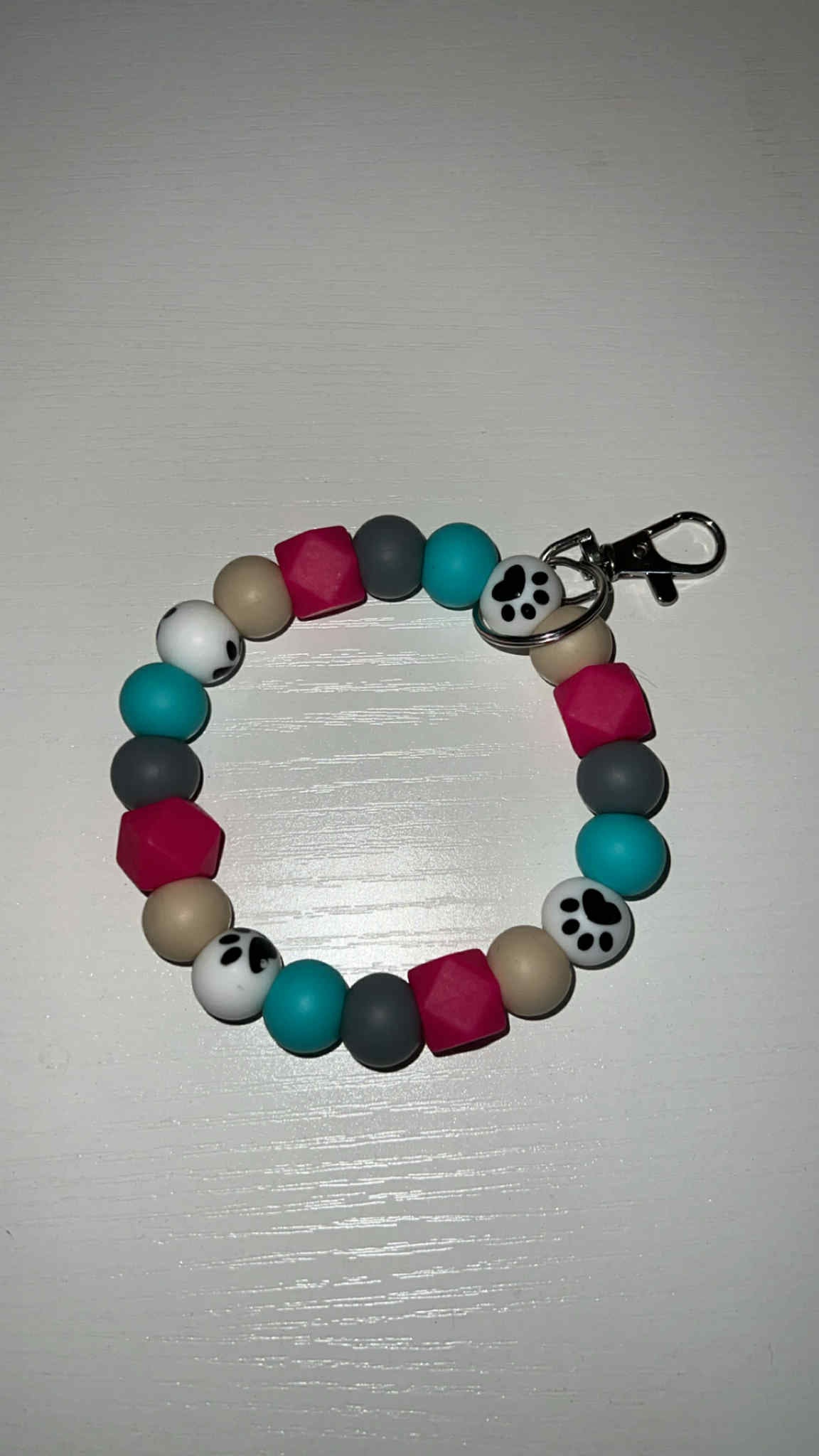 Paw Print - Beaded Keyring Wristlet