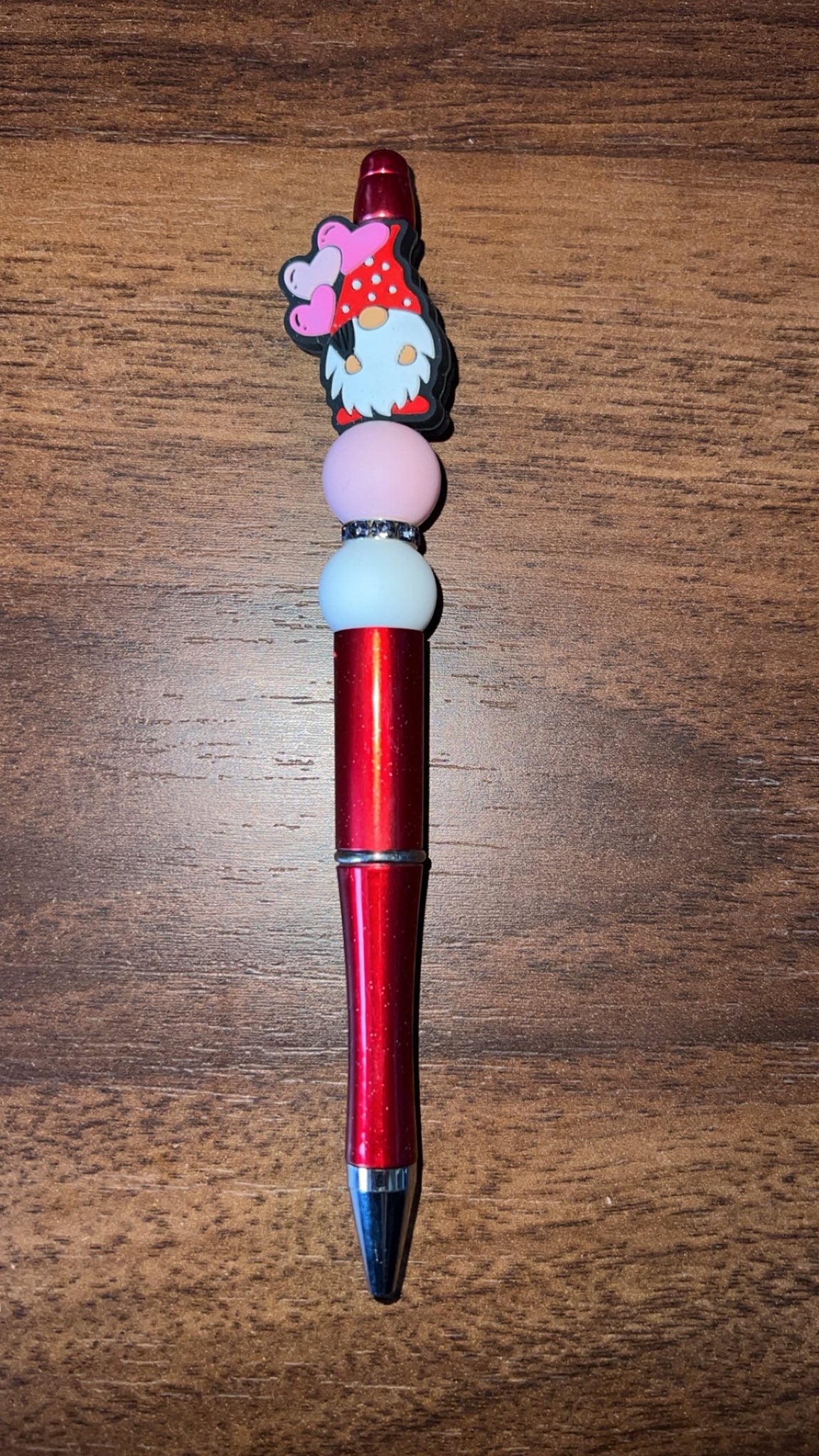 Heart Gnome - Beaded Pen