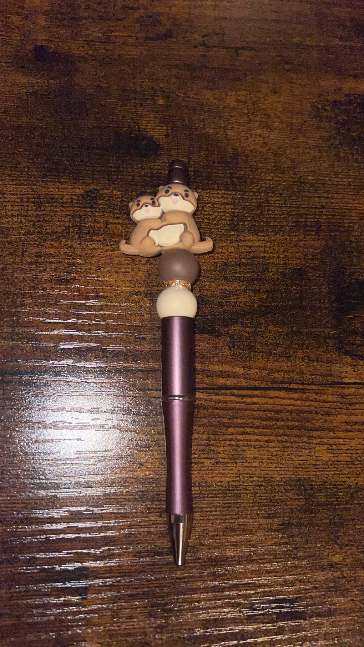 Mama Baby Otter - Beaded Pen