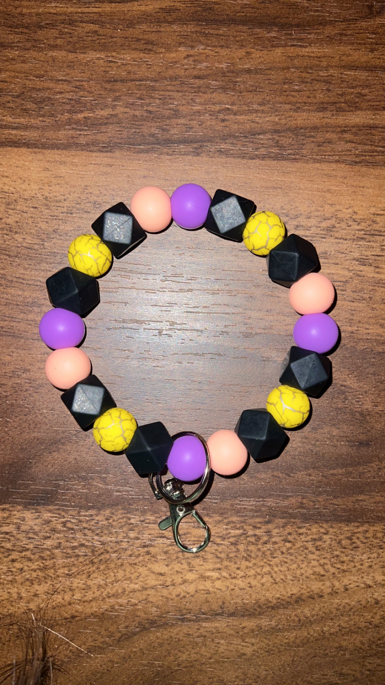 Easter Crackle - Beaded Keyring Wristlet