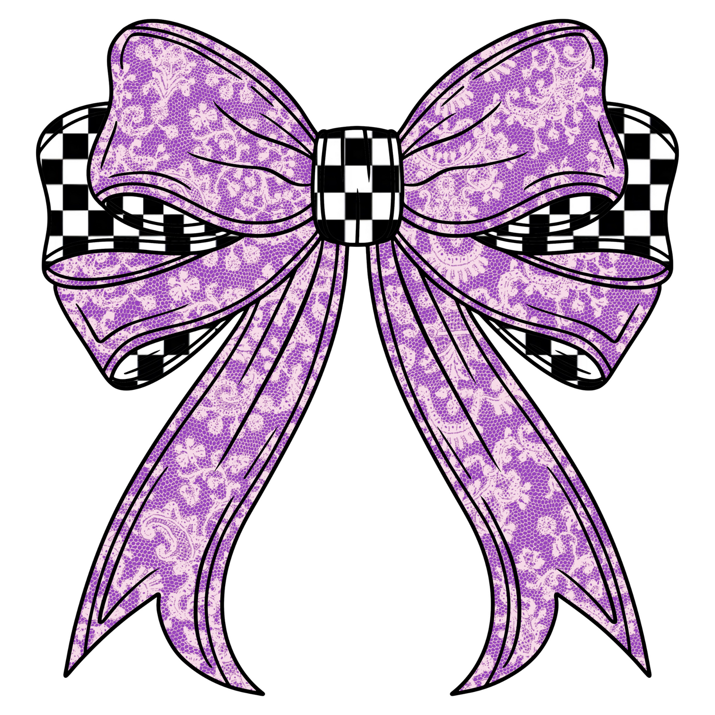 Purple Bow Lace - DTF Print