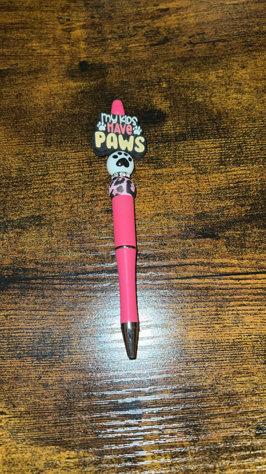 My Kids Have Paws - Beaded Pen