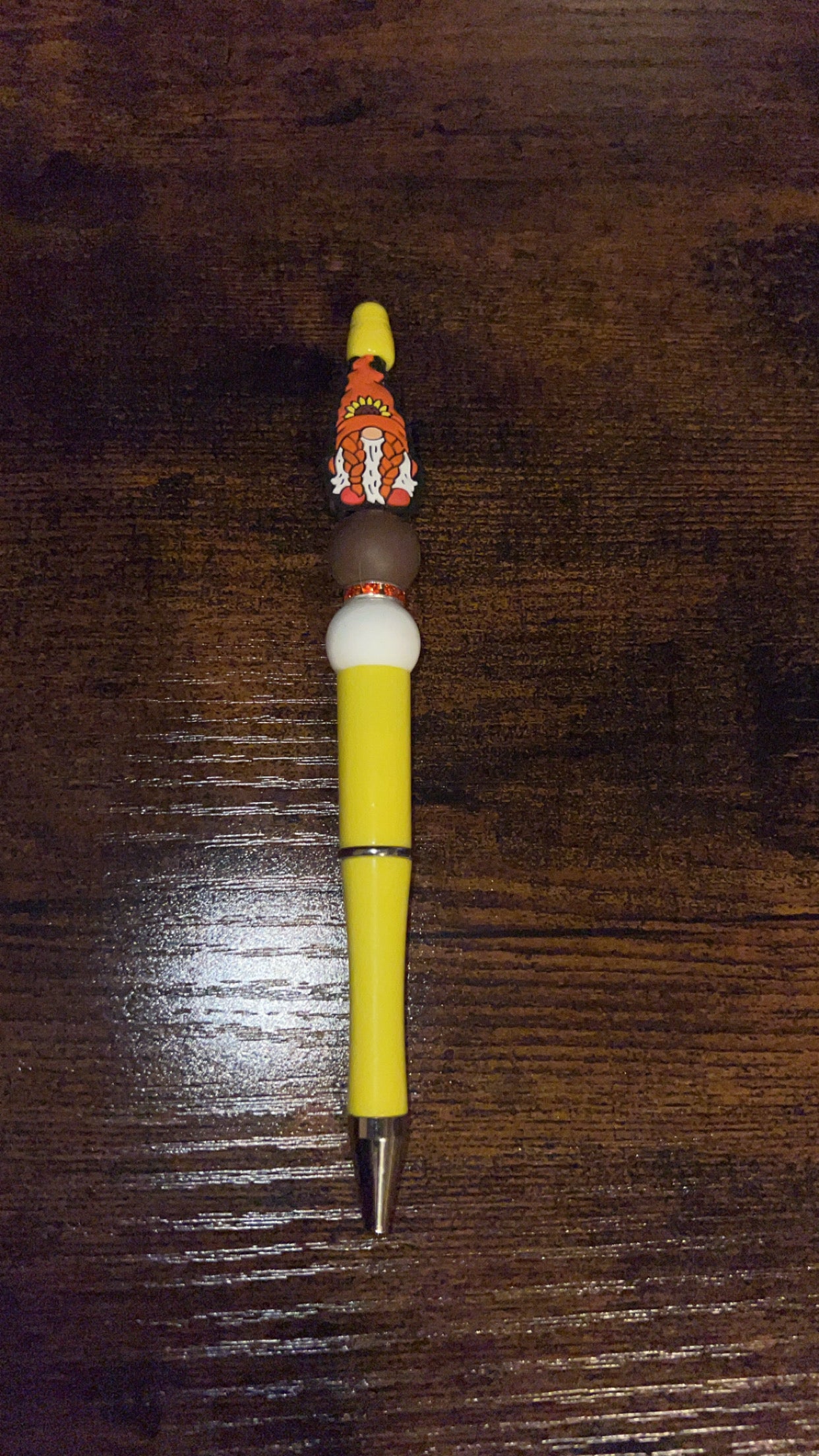 Sunflower Gnome - Beaded Pen