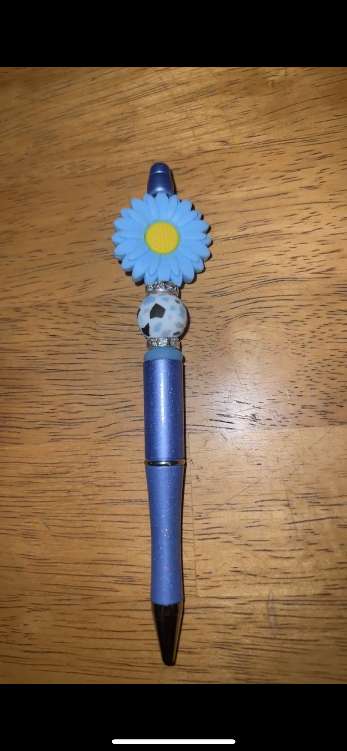 Blue Flower Terrazzo - Beaded Pen