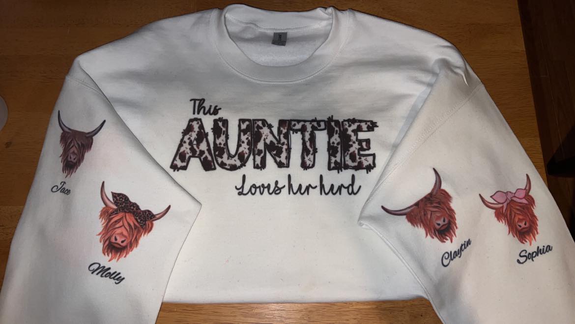 This Auntie Loves Her Herd - Customizable Crewneck