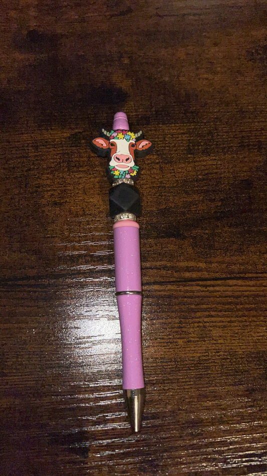 Colorful Cow - Beaded Pen