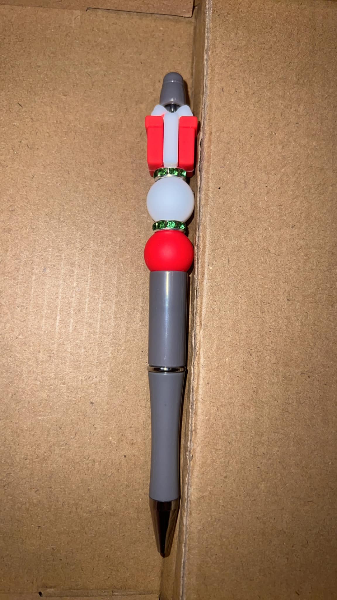 Red Christmas Gift - Beaded Pen