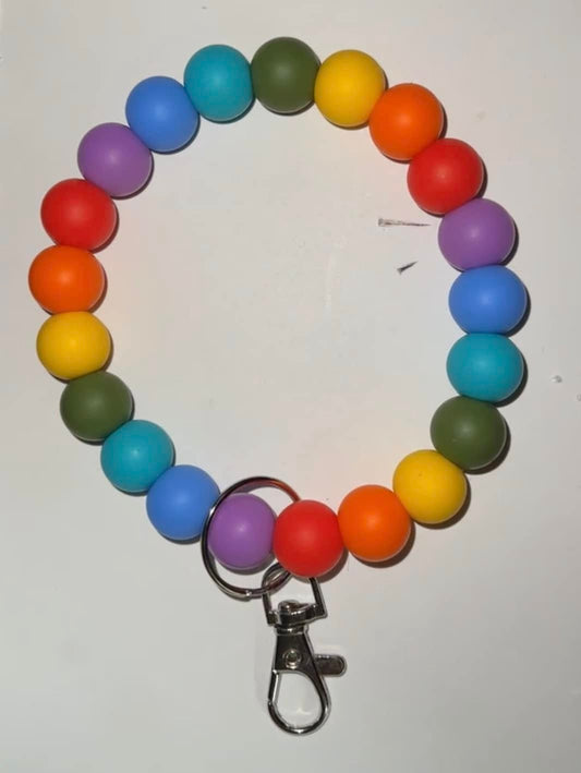 Rainbow - Beaded Keyring Wristlet