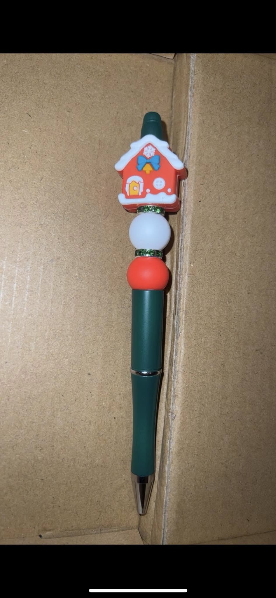 Christmas House - Beaded Pen