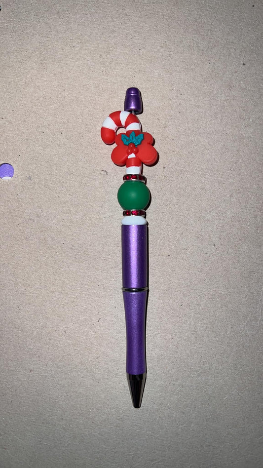 Candy Cane - Beaded Pen