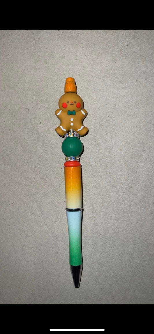 Gingerbread Man - Beaded Pen