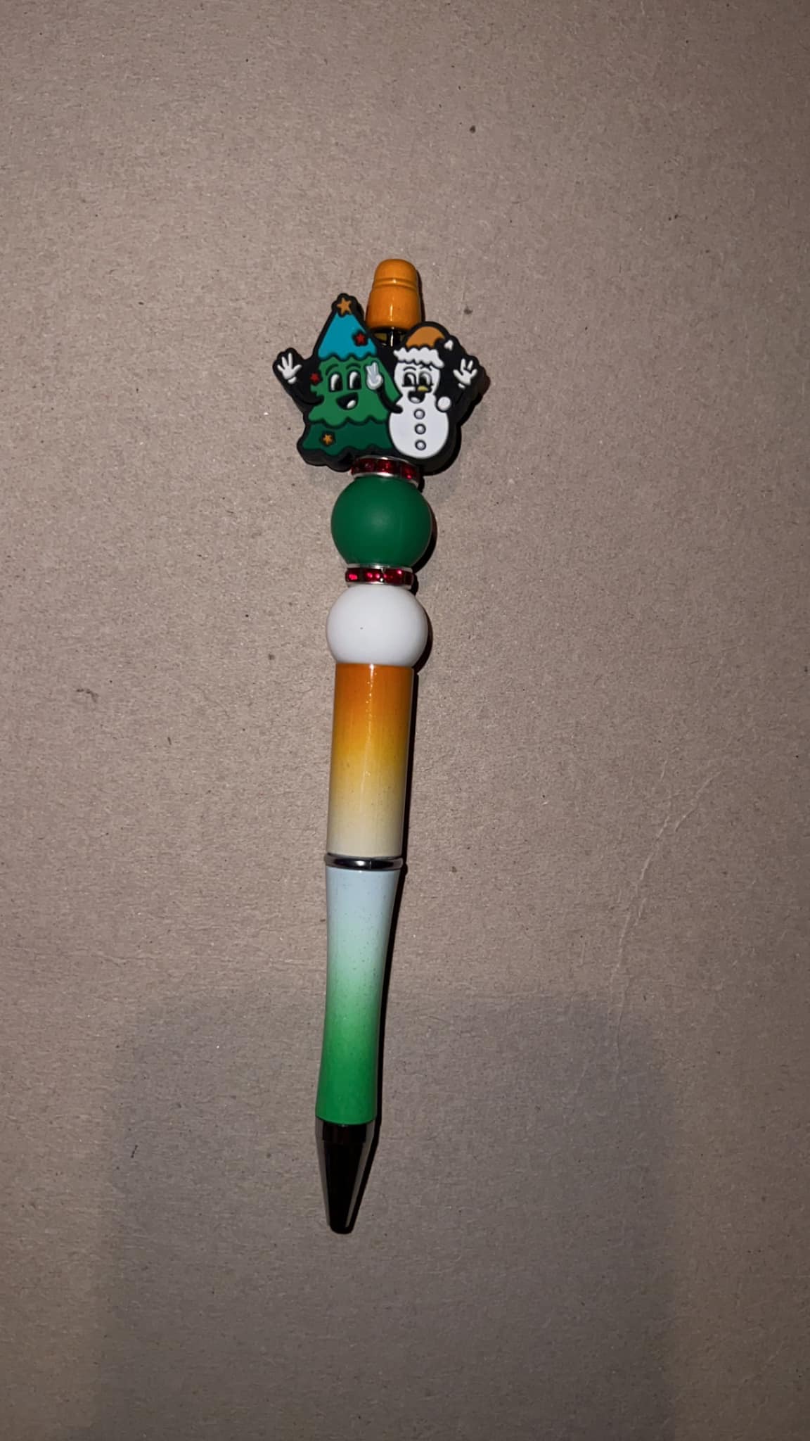 Snowman Tree - Beaded Pen