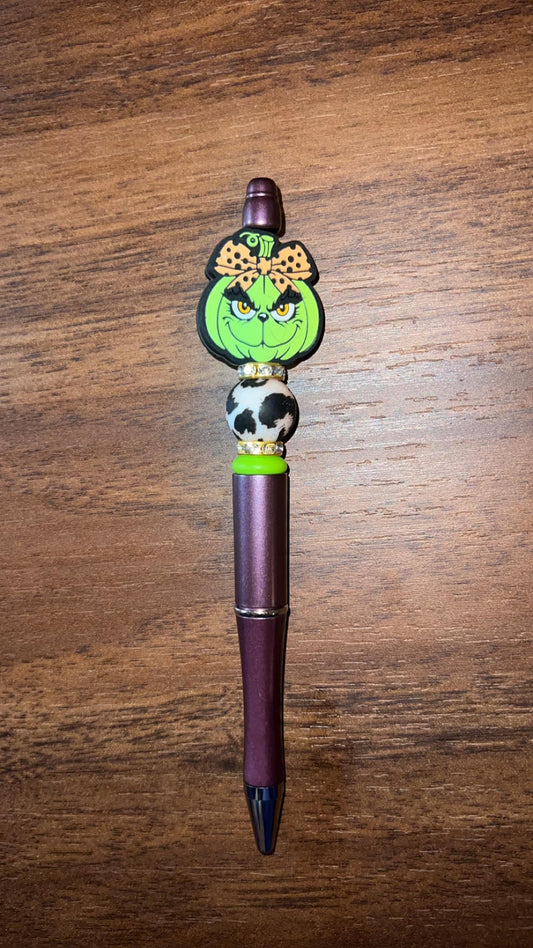 Green Leopard - Beaded Pen