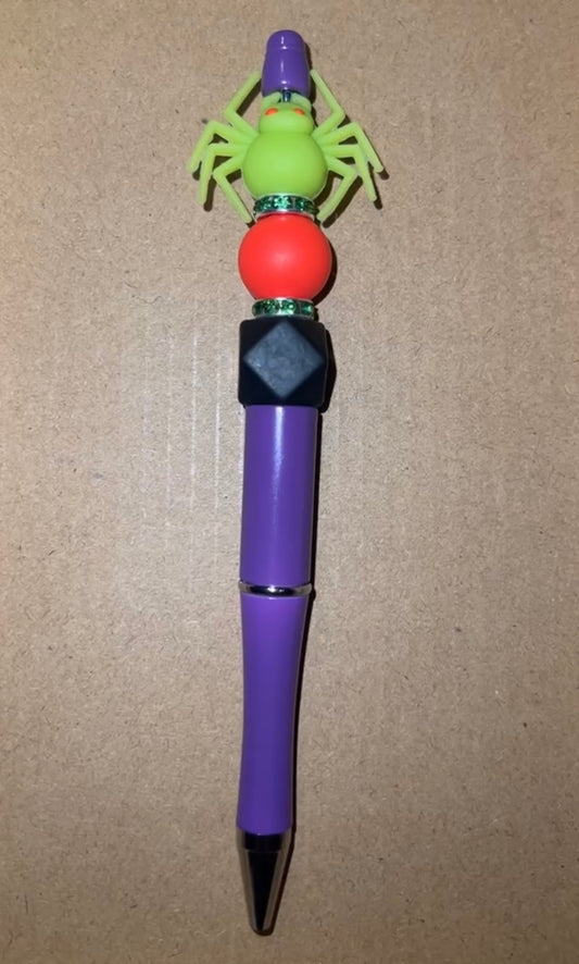 Green Spider - Beaded Pen