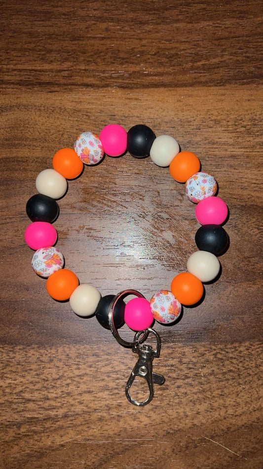 Pencil Bow - Beaded Keyring Wristlet