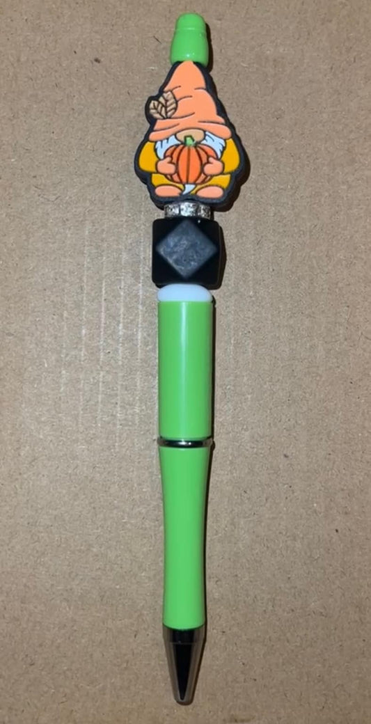 Pumpkin Gnome - Beaded Pen