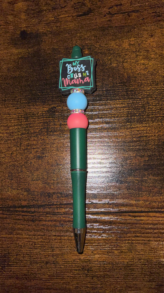 Boss Calls Me Mama - Beaded Pen
