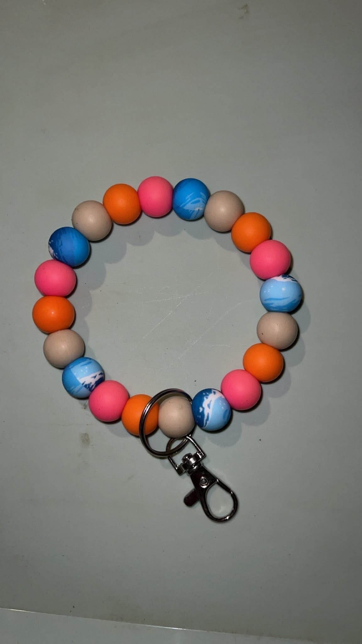 Ocean Sunrise - Beaded Keyring Wristlet