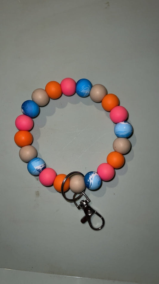 Ocean Sunrise - Beaded Keyring Wristlet