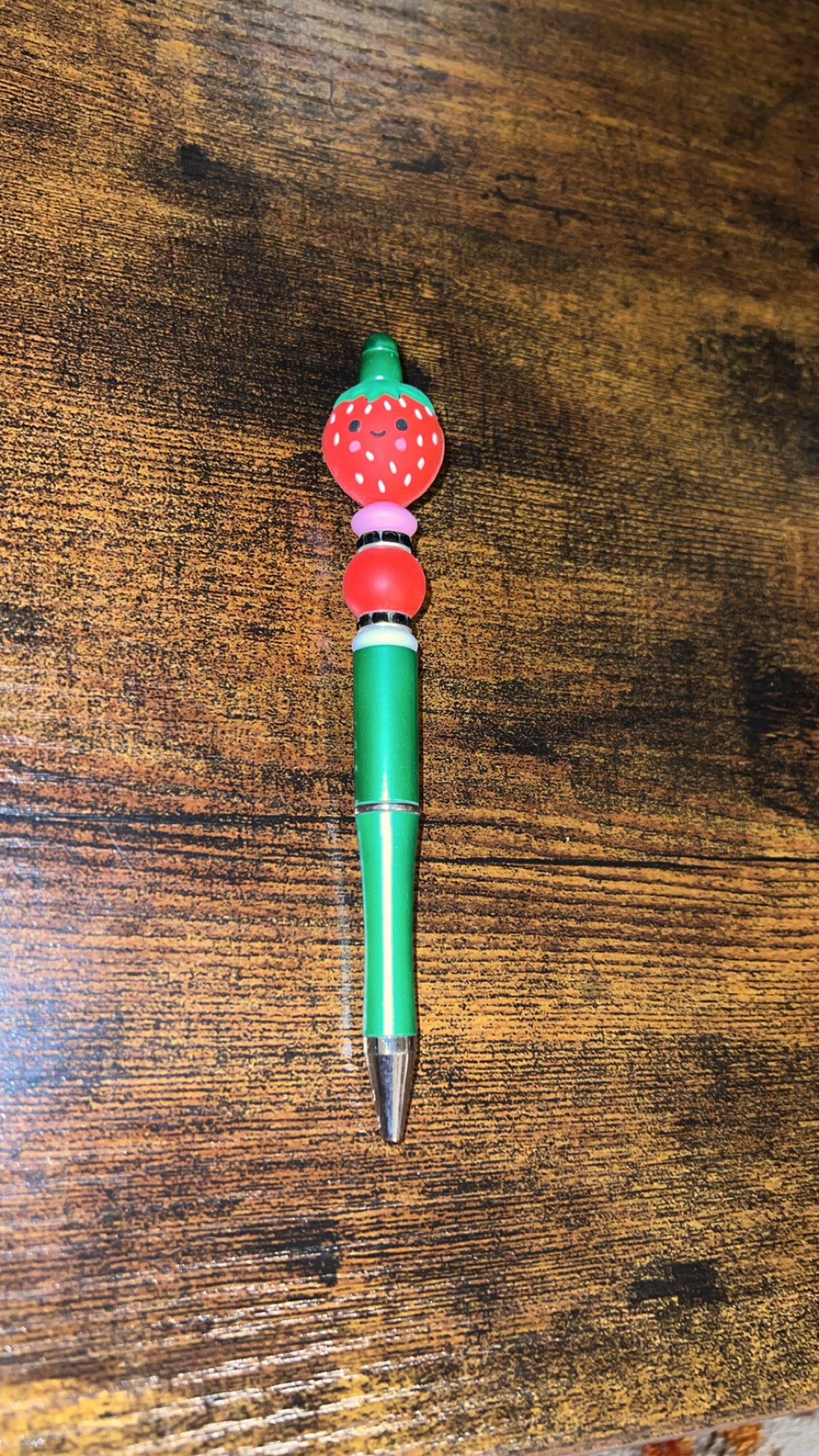 Strawberry - Beaded Pen