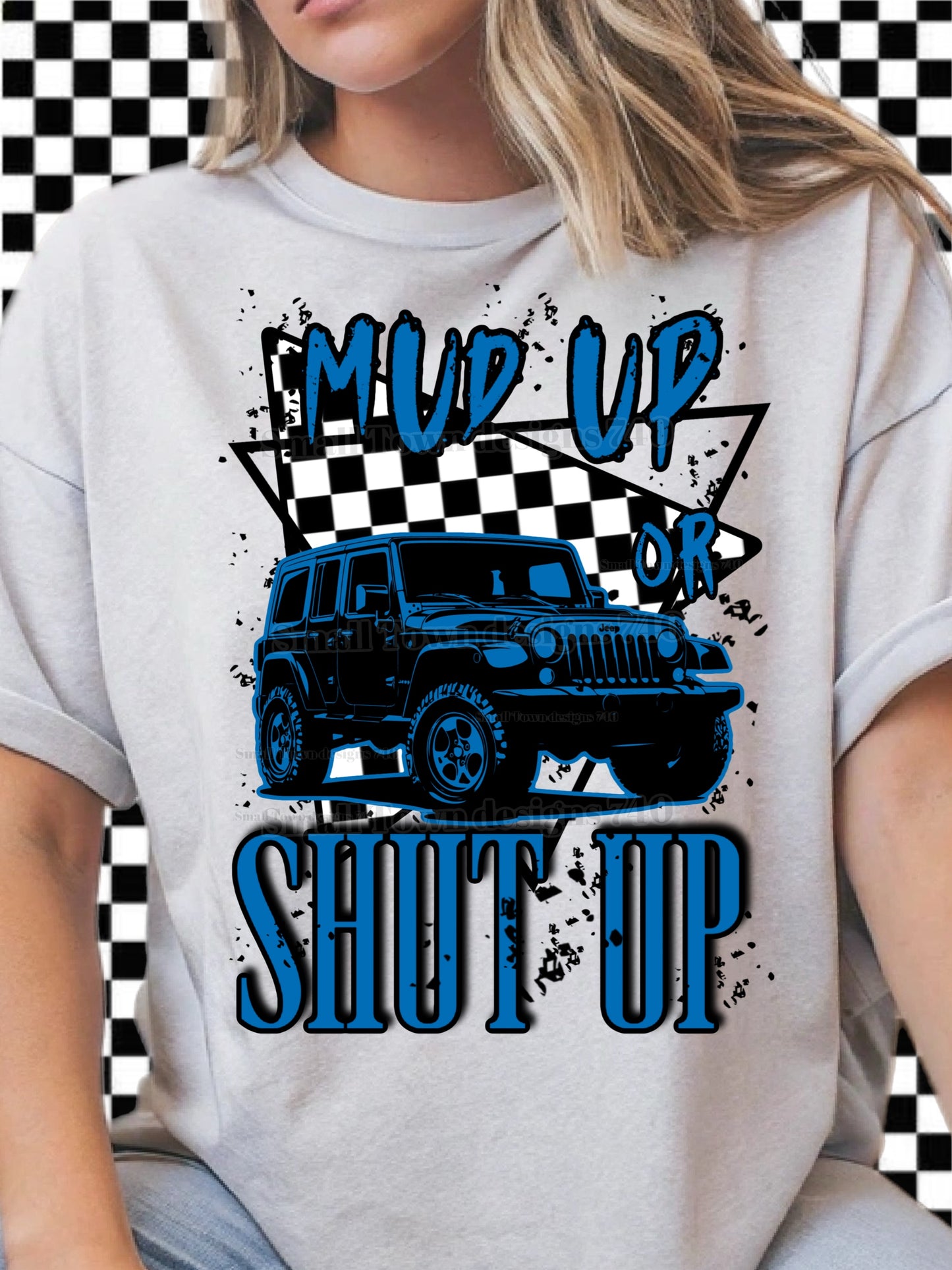 Checkered Jeep - DTF Print