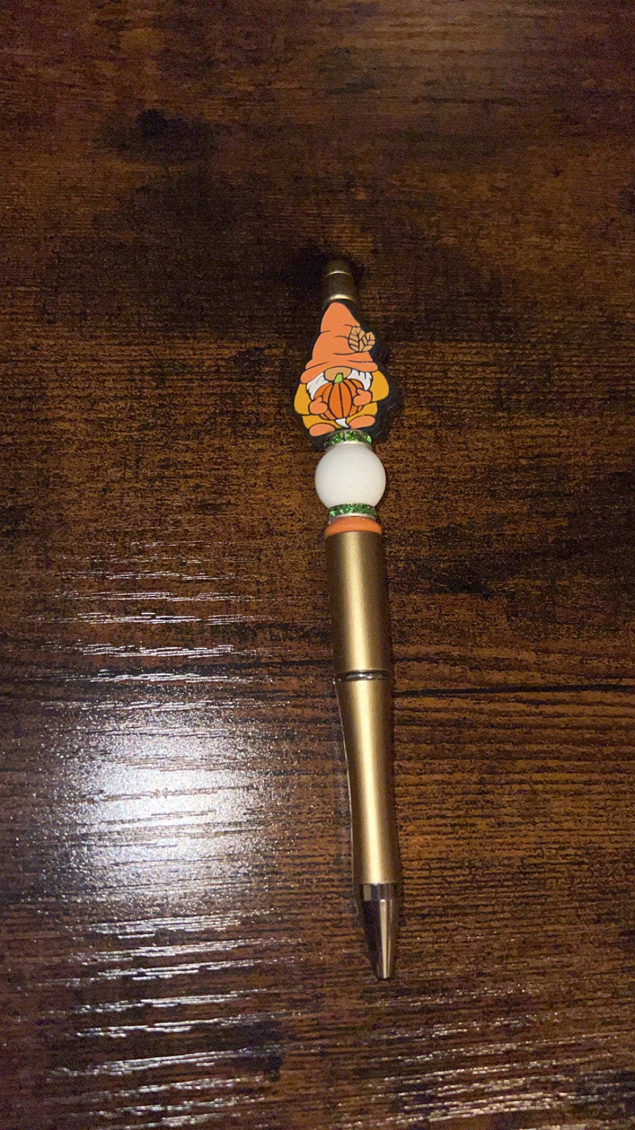 Pumpkin Gnome - Beaded Pen