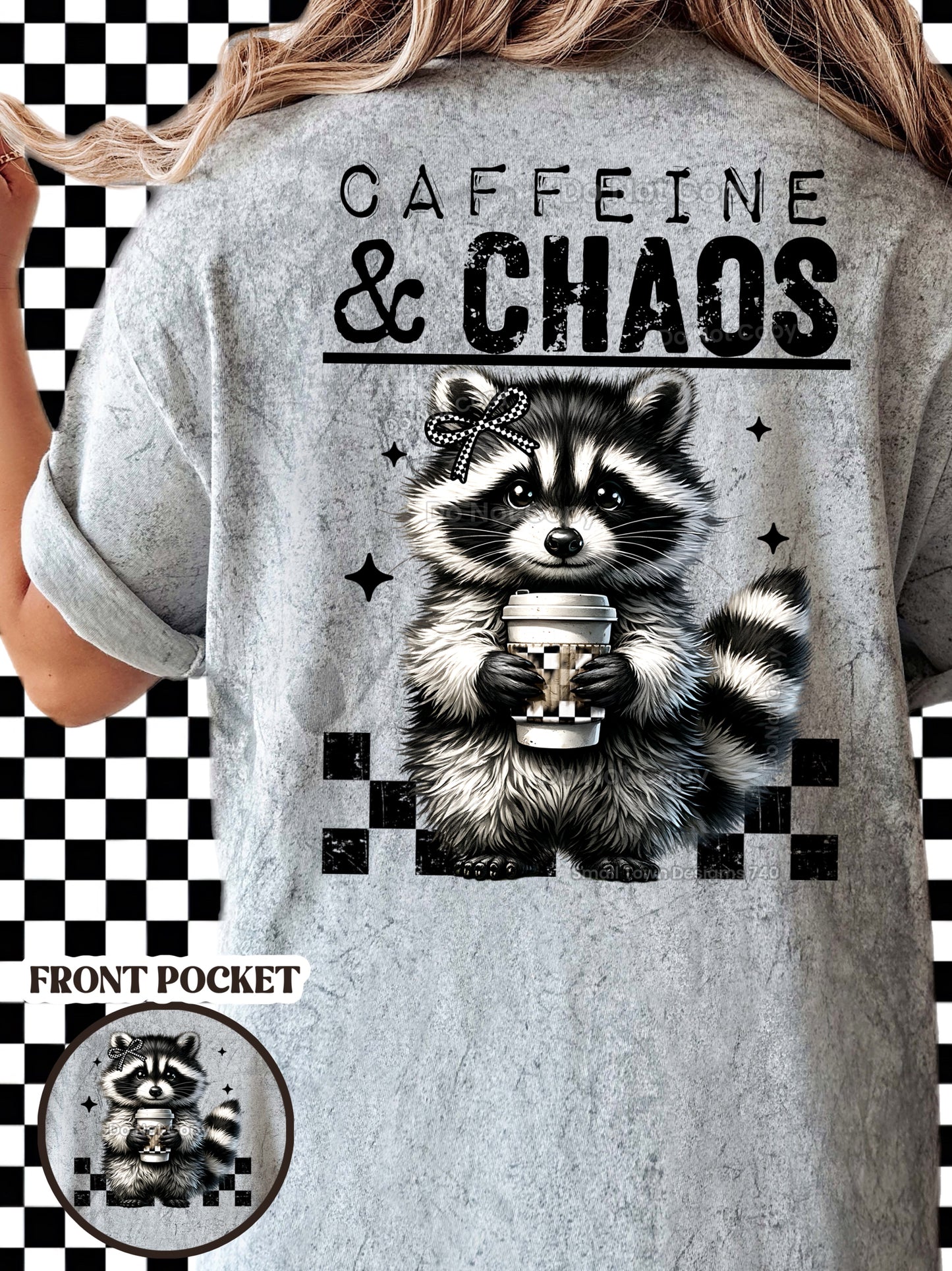 Caffeine Chaos Raccoon - DTF Print