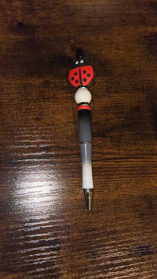Lady Bug - Beaded Pen