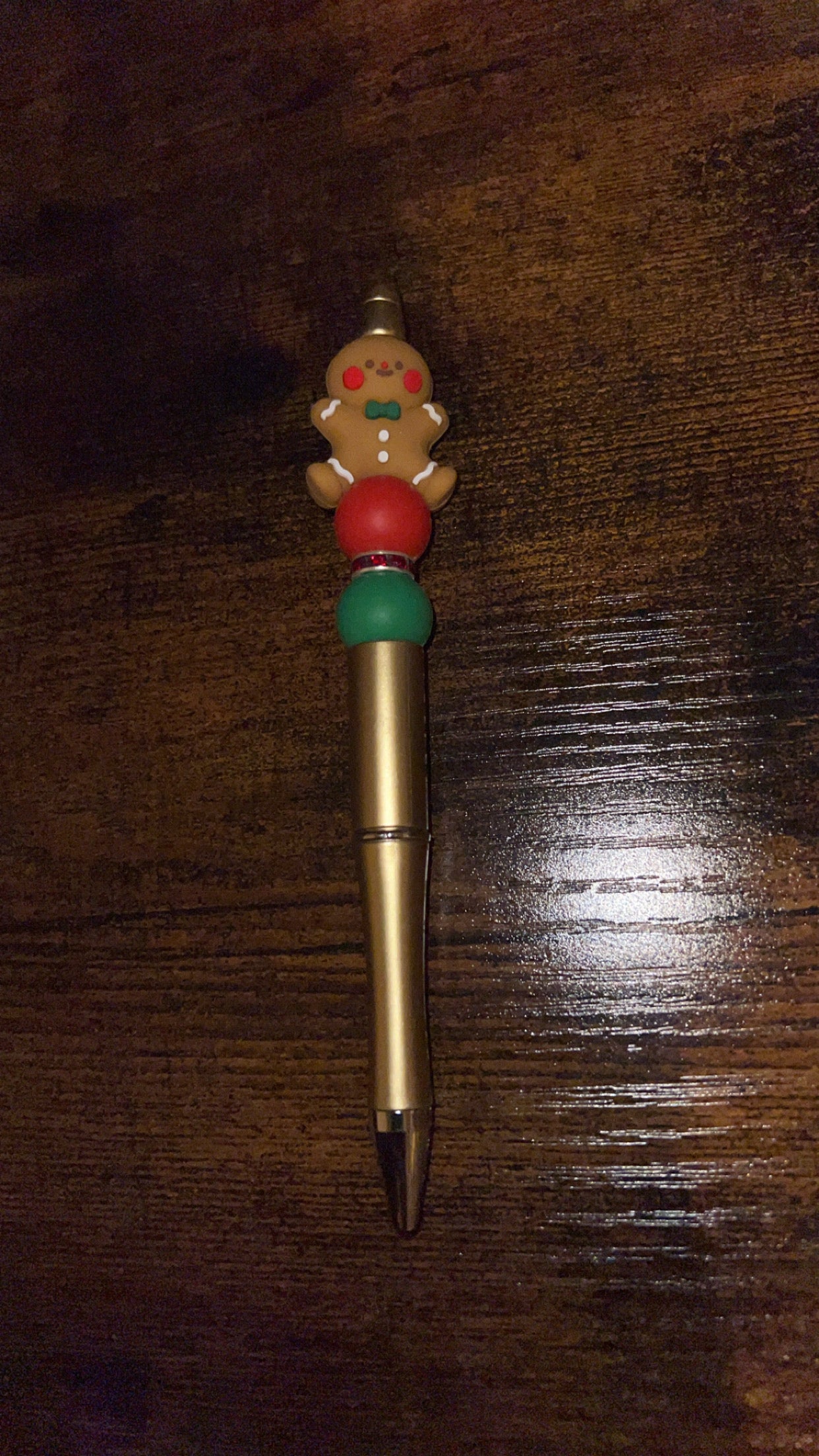 Gingerbread Man - Beaded Pen