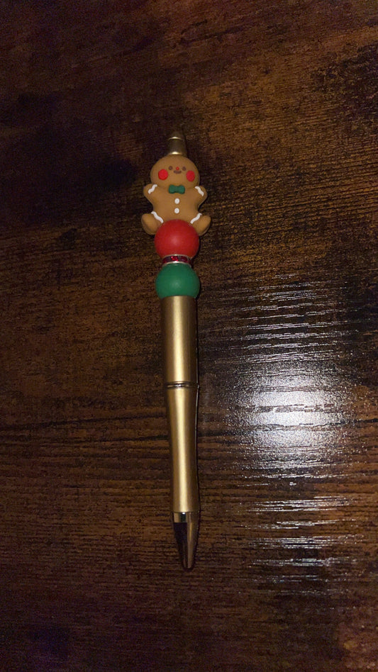 Gingerbread Man - Beaded Pen
