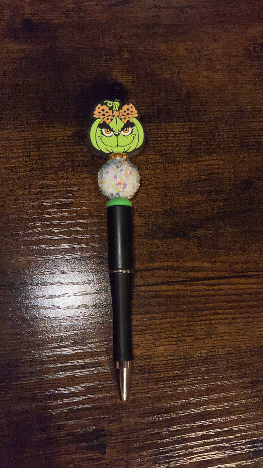 Girly Grinch - Beaded Pen