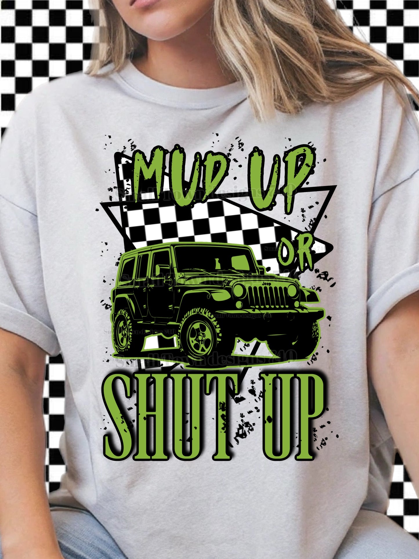 Checkered Jeep - DTF Print