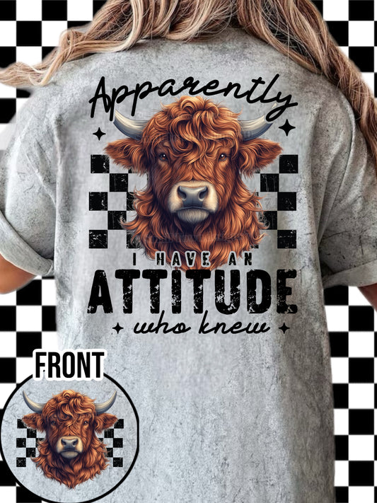 Highland Cow Attitude - DTF Print
