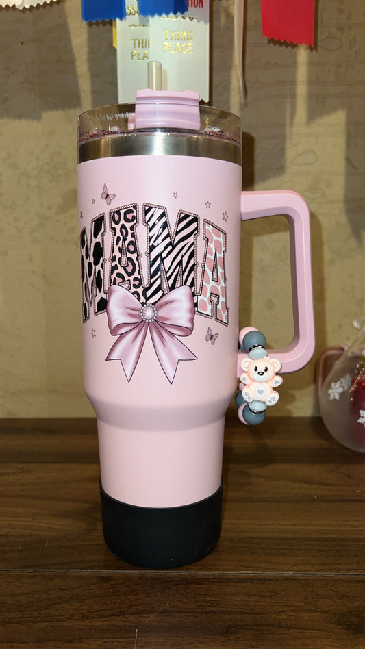 Pink Mama Bow - 40oz Tumbler