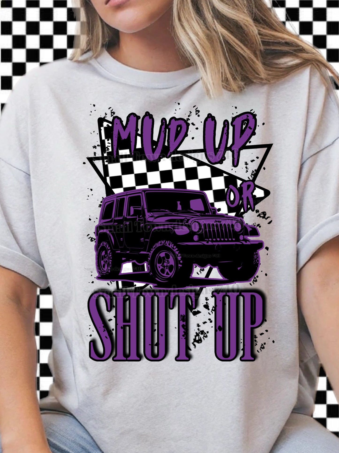 Checkered Jeep - DTF Print