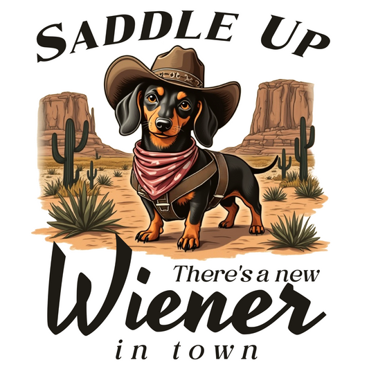 Saddle Up Wiener Dog - DTF Print