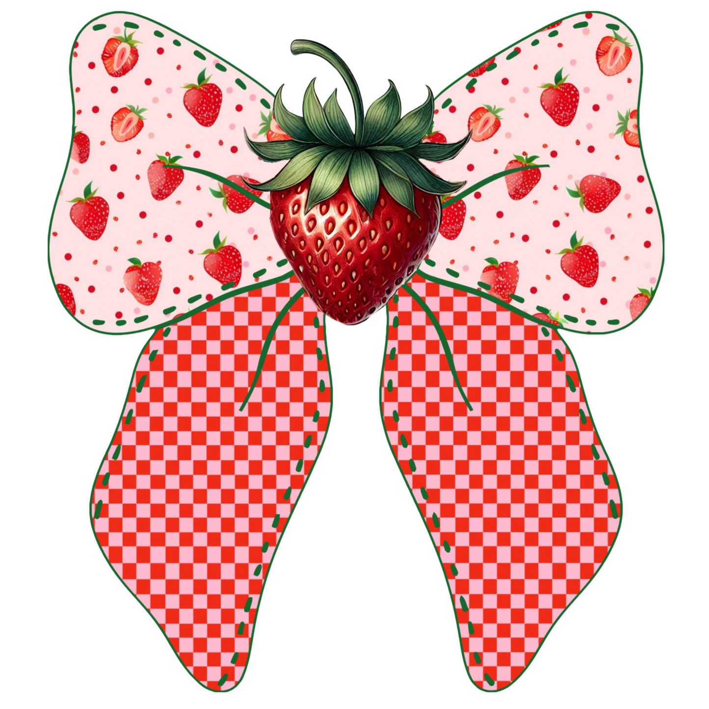 Strawberry Bow - DTF Print