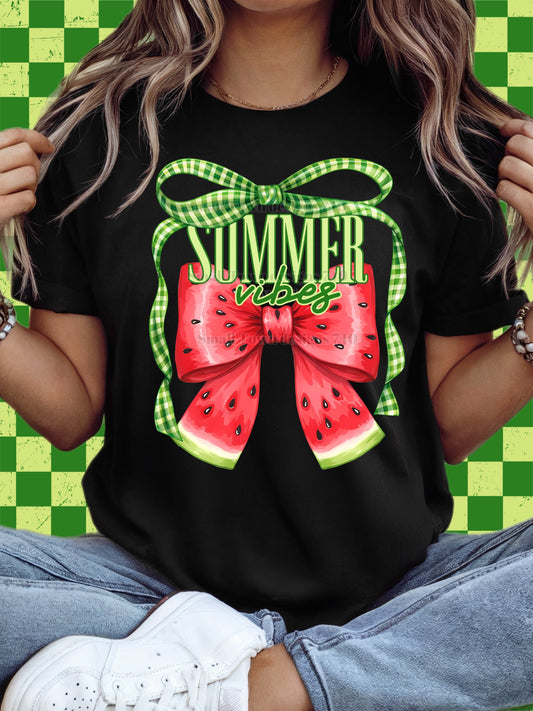 Watermelon Summer Bow - DTF Print