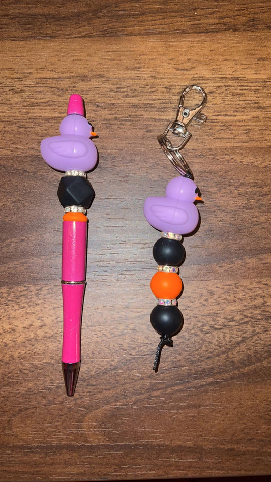 Purple Duck - Pen & Keychain Bundle